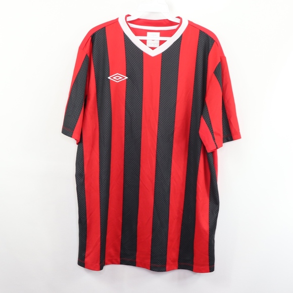 red black and white soccer jersey